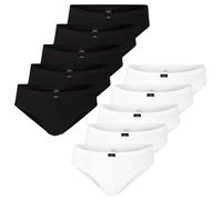 GOTZBURG Herren Slips ohne Eingriff Unterhosen weiche Baumwolle | schwarz/weiß, Gr.XL | 10er Pack