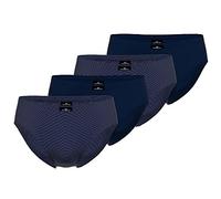 Götzburg Herren Slips X-Lastic Stretch | 4er Pack (M, Navy | gestreift)