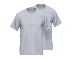 GÖTZBURG Herren T-Shirt, 2er Pack - Rundhals, Baumwolle, Kurzarm, einfarbig Grau 5XL
