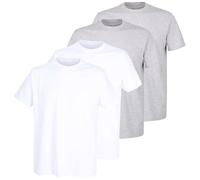 Götzburg Herren T-Shirts mit Rundhals-Ausschnitt | 2 Stück (DE/NL/SE/PL, Alphanumerisch, 3XL, Regular, Regular, 2 x weiß | 2 x grau Melange)