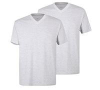 Götzburg Herren T-Shirts V-Neck 741275 2er Pack, Farbe:Grau, Größe:4XL, Artikel:-2er Pack V-Neck grau-mittel-Melange
