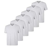 Götzburg Herren T-Shirts V-Ausschnitt | 2 Stück | 741275 (DE/NL/SE/PL, Alphanumerisch, XXL, Regular, Regular, 6 x grau Melange)