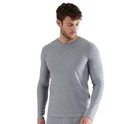 Unterziehshirt GÖTZBURG "Thermo", Herren, Gr. 5M, N-Gr, grau (grau, mittel, melange), Single Jersey, Obermaterial: 55% Baumwolle, 40% Polyester, 5% Elasthan, meliert, bequem, Rundhals, Unterhemden, Ru