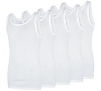 Götzburg Herren Unterhemden Feinripp 5er Pack (L, 5 x weiß)