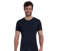 Götzburg Herren Unterhemden mit 1/2 Arm 3er Pack (XL, Navy/fein Geringelt)