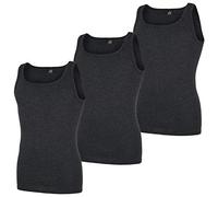 Götzburg Herren Unterhemden ohne Arm, 4 Stück, Achselhemd, Feinripp, Geringelt, anthrazit (4, M / (5))