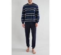 GÖTZBURG Pyjama, Rundhals, Bündchen blau-mittel-Ringel - 58