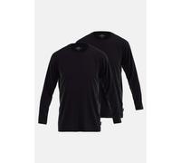 Langarmshirt GÖTZBURG "California", Herren, Gr. 48, schwarz (schwarz, dunkel, uni), Single Jersey, Obermaterial: 100% Baumwolle, regular fit hüftbedeckend, Rundhals, Shirts Langarmshirt, basic, Langar