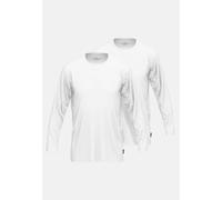 Langarmshirt GÖTZBURG "California", Herren, Gr. 52, weiß (weiß, hell, uni), Single Jersey, Obermaterial: 100% Baumwolle, regular fit hüftbedeckend, Rundhals, Shirts Langarmshirt, basic, Langarm, beque