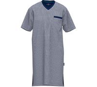 Götzburg Herren Nachthemd mit kurzen Ärmeln (Navy Gemustert, 52)