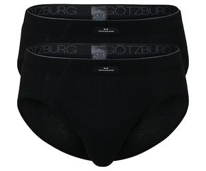 Götzburg Single-Jersey Herren-Slip im 2er-Pack 6 schwarz