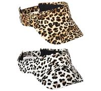 gofidin 2 Stück Leopardenmuster Sonnenblenden Hüte Sonnenschutz Hut Damen Herren Top leere Baumwolle für Tennis Golf Strand Sonnenschutz Visier mehrfarbig, Mehrfarbig, 1