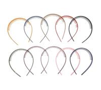 Gogogmee 10stücke Stirnband Mit Zähnen Aus Kunststoff Rutschfestes Damen Stirnband Dekoratives Rutsch Für Make up Sport Und Alltag