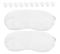 Gogogmee 12 Stück Einweg Schlafaugenmasken Aus Polyester Lichtundurchlässig Leichte Weiße Augenabdeckungen Für Reisen Und Schlaf