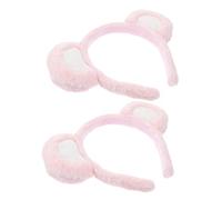 Gogogmee 2 Stück Flauschige Bärenohr Haarbänder Weiches Stirnband für Make Up und Gesichtswäsche Dekoratives Cosplay Accessoire für Karneval und Alltag