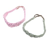 Gogogmee 2 Stück Gehäkelte Stirnbänder Aus Baumwolle Elastisch Boho Stil Damen Sport Und Yogastirnband Geflochtenes Haarband Für Alltag Und Workout