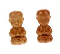 Gogogmee 2 Stück Handgefertigter Schlüsselanhänger aus Gelbem Sandelholz mit Feng Shui Buddha Anhänger Lotus Design Langlebiges Ornament für Schlüssel Taschen und Autoschlüssel Vielseitig