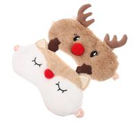 Gogogmee 2 Stück Plüsch Schlafmaske Cartoon Augenbinde mit Elastischem Band Weiche Lichtblockierende Schlaf Augenabdeckung für Reisen Yoga und Zuhause