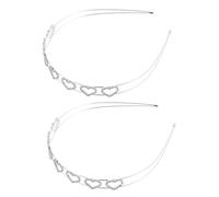 Gogogmee 2 Stück Strass Haarreif mit Herz Design Doppellagig aus Metall und Kristallen Leicht und Bequem für Hochzeiten und Besondere Anlässe