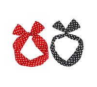 Gogogmee 2 Stück Teiliges Chiffon Haarband mit Punkten Elastische Cross stirnbänder für Damen und Mädchen Bequemes Strapazierfähiges Haarschmuck Spa Make up Yoga und Alltagsgebrauch