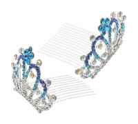 Gogogmee 2 Stück Teiliges Strass kronen haarkamm Einzigartigem Farbverlauf Flexibler Haarschmuck für Damen Vielseitig Einsetzbar bei Hochzeiten Partys und Besonderen Anlässen