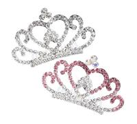 Gogogmee 2 Stück Teiliges Tiara Kleine Kronen Haarkamm aus Langlebiger Leichter und Komfortabler Haarschmuck für Mädchen für Partys Geburtstage Fotos und Schulaufführungen