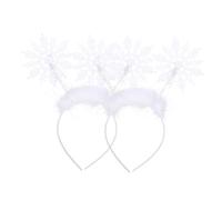 Gogogmee 2 Stück Weihnachts Haarreifen Schneeflocken Weiß Langlebiger Party Kopfschmuck Für Mädchen Festliches Haardekor Für Weihnachtsfeiern Und Kostümfest