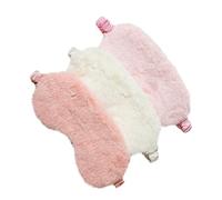 Gogogmee 3 Stück Leichte Praktische Augenmaske aus Weichem Plüsch Komfortable Tragbare Schlafmaske für Erholsamen Schlaf und Stressabbau für Reisen Büro und Entspannung