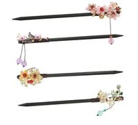Gogogmee 4 Stck Teiliges Chinesische Haarschmuck Haarstäbchen Vintage Blumen Design Haarschmuck für Mädchen und Frauen Dekorative Haarnadeln im Retro stil Passend zu Hanfu Kleidung