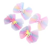 Gogogmee 4 Stück-pack Einhorn Haarspangen für Mädchen aus Stoff Farbenfrohe Kreative Haarclips für Party und Alltag Niedliche Bunte Haarspangen für Kinder