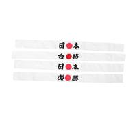 Gogogmee 4 Stück Teiliges Japanische Samurai Stirnbänder Wiederverwendbare Sportschweißbänder mit Sieg Vielseitig für Karate Kochen Team Building und Partys Fördert und Motivation