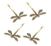 Gogogmee 4 Stück Vintage Metall Haarklammern Libellen Design Stabile Haarnadeln aus Zinklegierung Kleine Haarspangen für Damen Haarschonend und Langlebig Eleganter Haarschmuck für Alltag