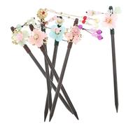 Gogogmee 6 Stück Chinesische Haarstäbchen Holz Haarnadeln Mit Blumen Und Quaste Vintage Haarschmuck Für Frauen Hochsteckfrisuren Alltag Fest