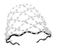 Gogogmee Braut Perlen Stirnband Haarband Romantisches Hochzeitskleid Kopfschmuck Weißes Perlenhaarband für Damen und Mädchen Elegantes Hochzeitsstirnband Zubehör