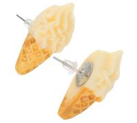 Gogogmee Eiscreme Ohrstecker Damen Zierlich Resin Cremig Weiß Allergiefrei Mädchen Modeschmuck Für Alltag Geburtstag Hochzeit