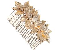 Gogogmee Goldener Blatt Haarkamm Metalllegierung Leicht Für Damen Teenager Hochzeit Braut Kopfschmuck Haarteil Party Schmuck