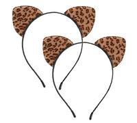 Gogogmee Leopardenmuster Katzenohren Haarreif 2 Stück Glattes Design Geeignet Für Maskenbälle Und Party Kostüme Frauen Und Mädchen