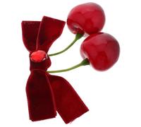 Gogogmee Roter Schleifen haarclip aus Samt mit Kirschen motiv Niedlicher Alligator clip für Damen und Mädchen Vielseitiger Ponytail Haarschmuck für Alltag und Besondere Anlässe
