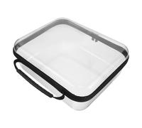 Gogogmee Transparente Hartschalen Reißverschlusstasche Großformat 24,5x20x10cm Stoßfest Verstärktes Kunststoff Organizer Etui mit Tiefem Boden für Kosmetik Reise