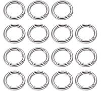 GOIYZTTR 15 Stück Runde Karabiner Schlüsselringe Zink-Legierung Runder Karabinerhaken Karabinerhaken Snap für Taschen Bastelzubehör 25mm/Silber