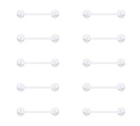 Gojewen Plastik Zungenpiercing Brustwarzenpiercing 1,6mm Flexibel Kunststoff Piercing Zunge Brustwarze Acryl 19mm