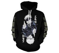 Gojo Satoru Hoodie Kostüm Cosplay Sweatshirt Pullover 3D Neuheit Kapuzenpullover für Herren Damen, Style 01, X-Large
