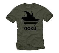 Goku T-Shirt Herren - Dragon Hair Master Stripes Roshis Gym Ball grün Größe L