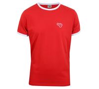 Gola Freizeit-Tshirt Logo Taped Ringer (100% Baumwolle) rot Herren, Größe XL