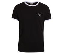 Gola Freizeit-Tshirt Logo Taped Ringer (100% Baumwolle) schwarz Herren, Größe L