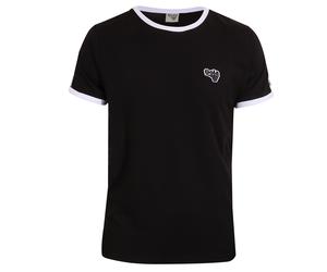 Gola Freizeit-Tshirt Logo Taped Ringer (100% Baumwolle) schwarz Herren, Größe XL