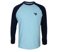 Gola Long Sleeve Raglan with Flat Knit Trim and Flock Logo - Blue Langarmshirt blau in XL