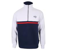 Gola Pullover 1/4 Zip Brushed Back Sweat Stripes weiss/navyblau Herren, Größe XL