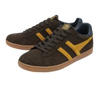 Gola Sneaker Equipe II Suede-Leder 2025 dunkelbraun/sonnengelb/navyblau Herren, Größe Euro (US) 43 (10)