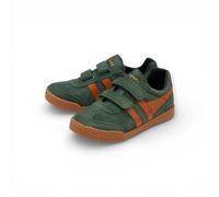 Gola Sneaker Harrier 2026 (Wildleder, Klettverschluss) dunkelgrün/orange/schwarz Kinder, Größe Euro (US) 34 (3)